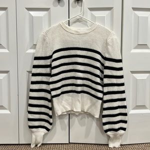 NWOT Lulus black and white striped knit sweater size S
